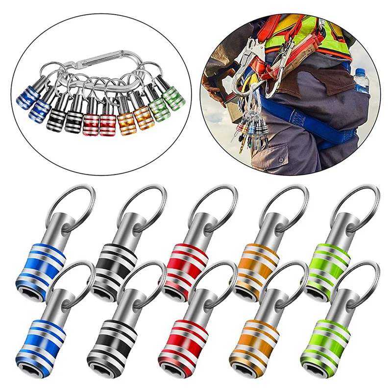 

A63K-20PCS 1/4 Inch Hex Shank Screwdriver Bits Holder Extension Bar Keychain Screw Adapter Drill Drill Bits Holder (5 Colors)
