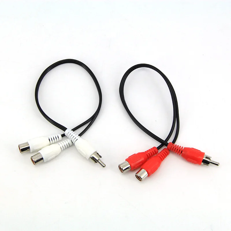 2 разъема RCA «папа» на 2 разъема RCA «папа» «мама» 2RCA Разветвительные кабели для аудио/видео удлинителя Красный и белый шнур