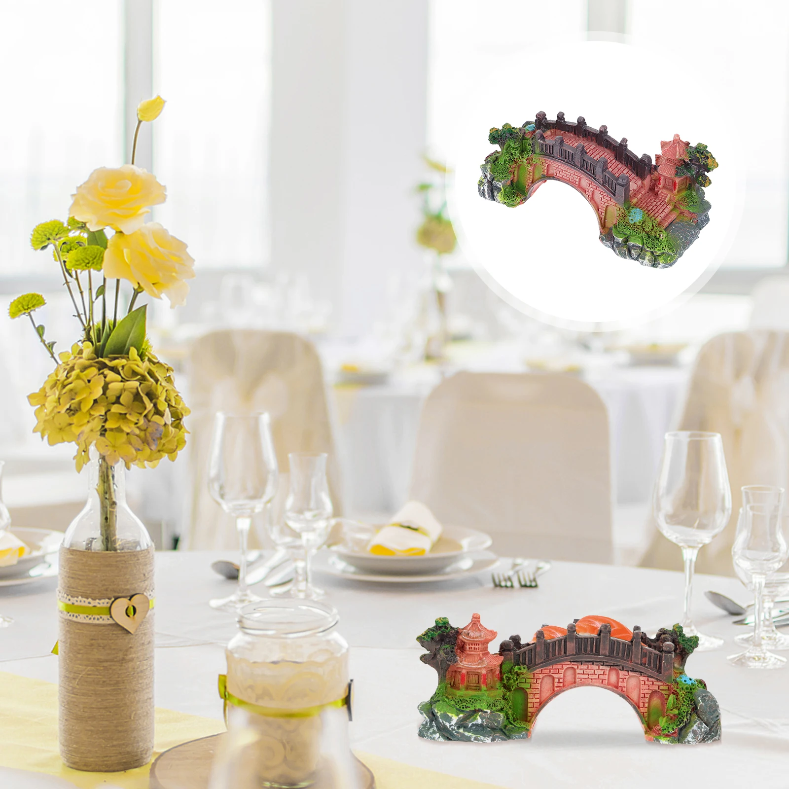 

Pan Decoration Bridge Desktop Plate Home Tray Dish Adornment Tank Ornament Artificial Clear Sashimi