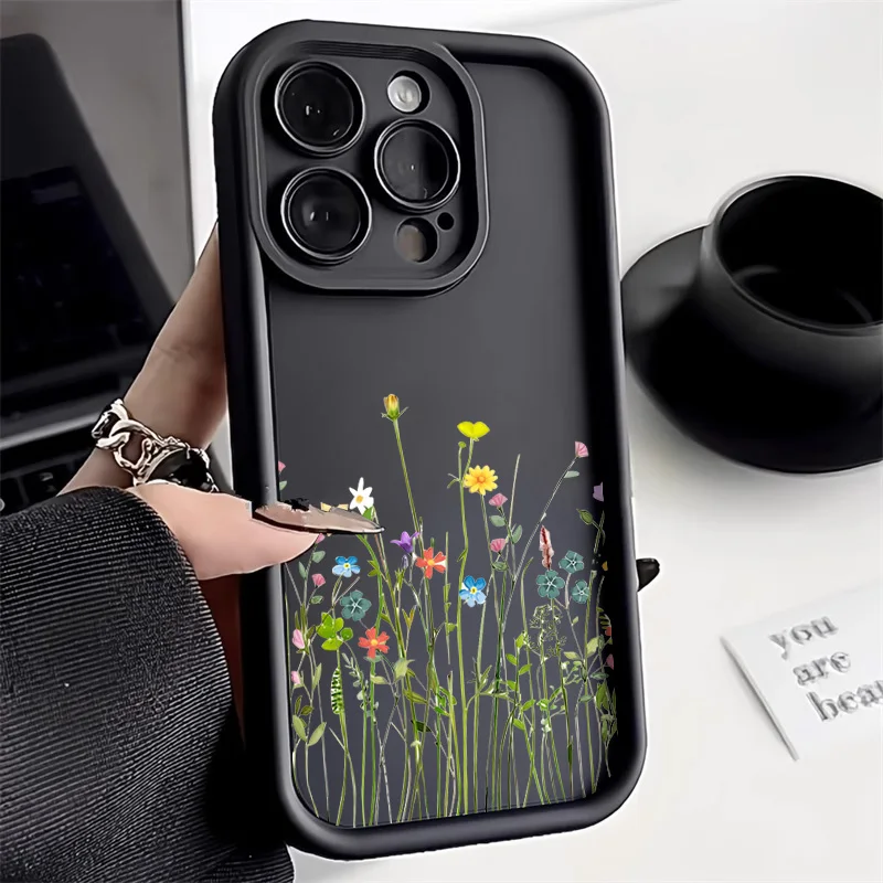 Flower Liquid Silicone Case For Xiaomi Redmi Note 13 12 11 10 Pro 5G 9 8 10S 11S 13C 12C 10C 11A 9A 9T 9C Poco X5 Pro 5G Bumper