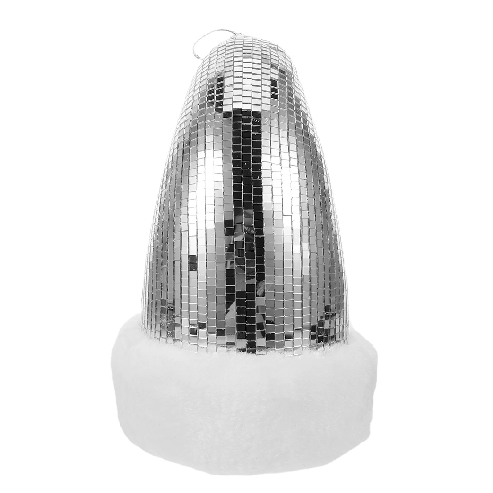 

Santa Hat Christmas Ornament Reflective Metallic Disco Ball Hanging Decoration Retro Christmas Tree Decor Stocking Stuffer