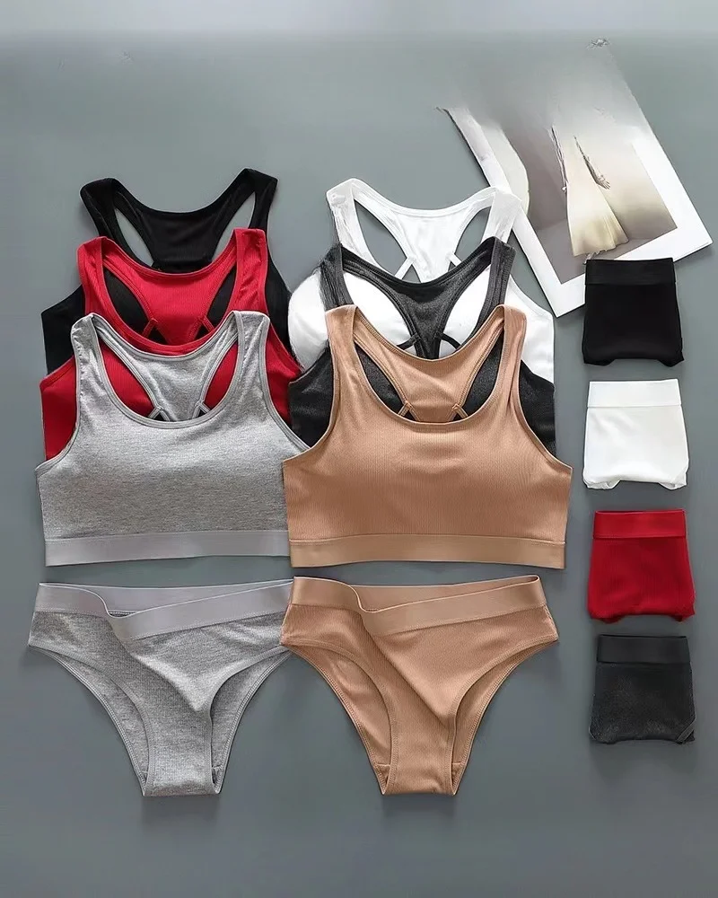 Sports Yoga set New underwire comfort back underwear for breathable tank tops