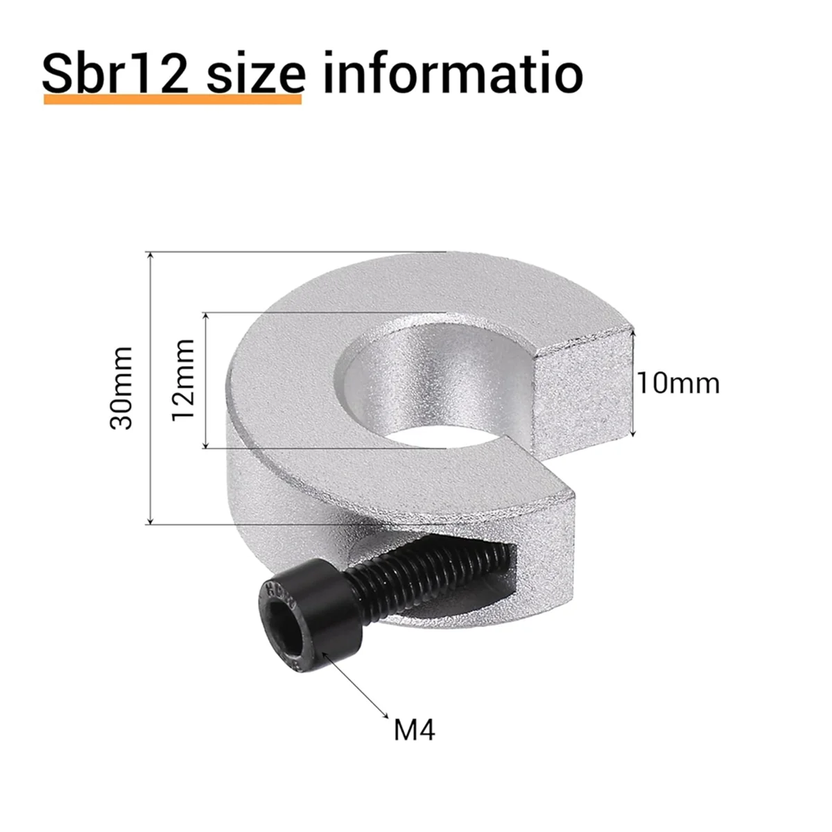 

A46ZZ концевые крепежные кольца линейной рейки, 4 шт. 12 мм SBR12 линейные стопорные воротники для предотвращения столкновений, фиксирующие кольца