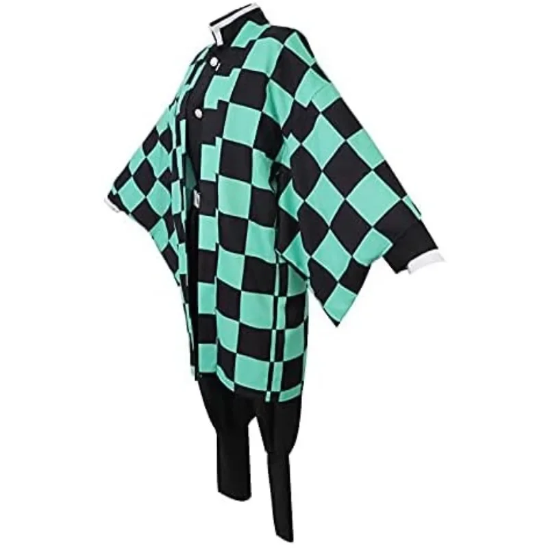 Kamado Tanjirou Costume Anime Cosplay Japanese Kimono Coat Black Top Pants Wig Full Set for Men Theme Party - Image 3