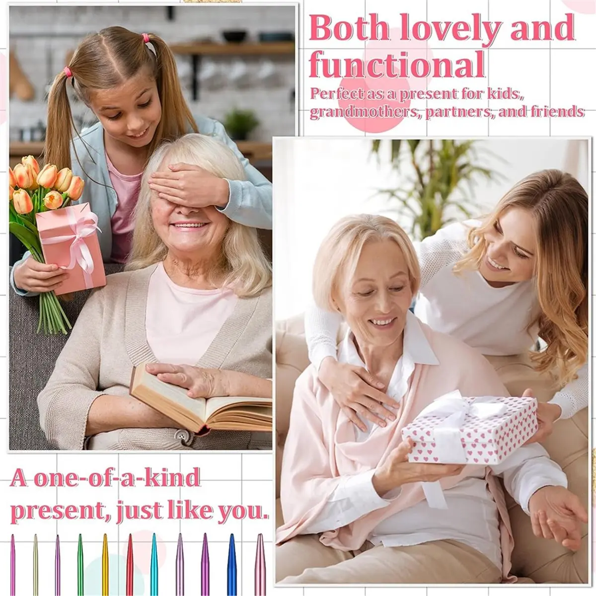 Double Point Knitting Needles Set 55 Pcs 6 Inch Aluminum Knitting Needles 11 Size Multicolor Straight Knitted Needle
