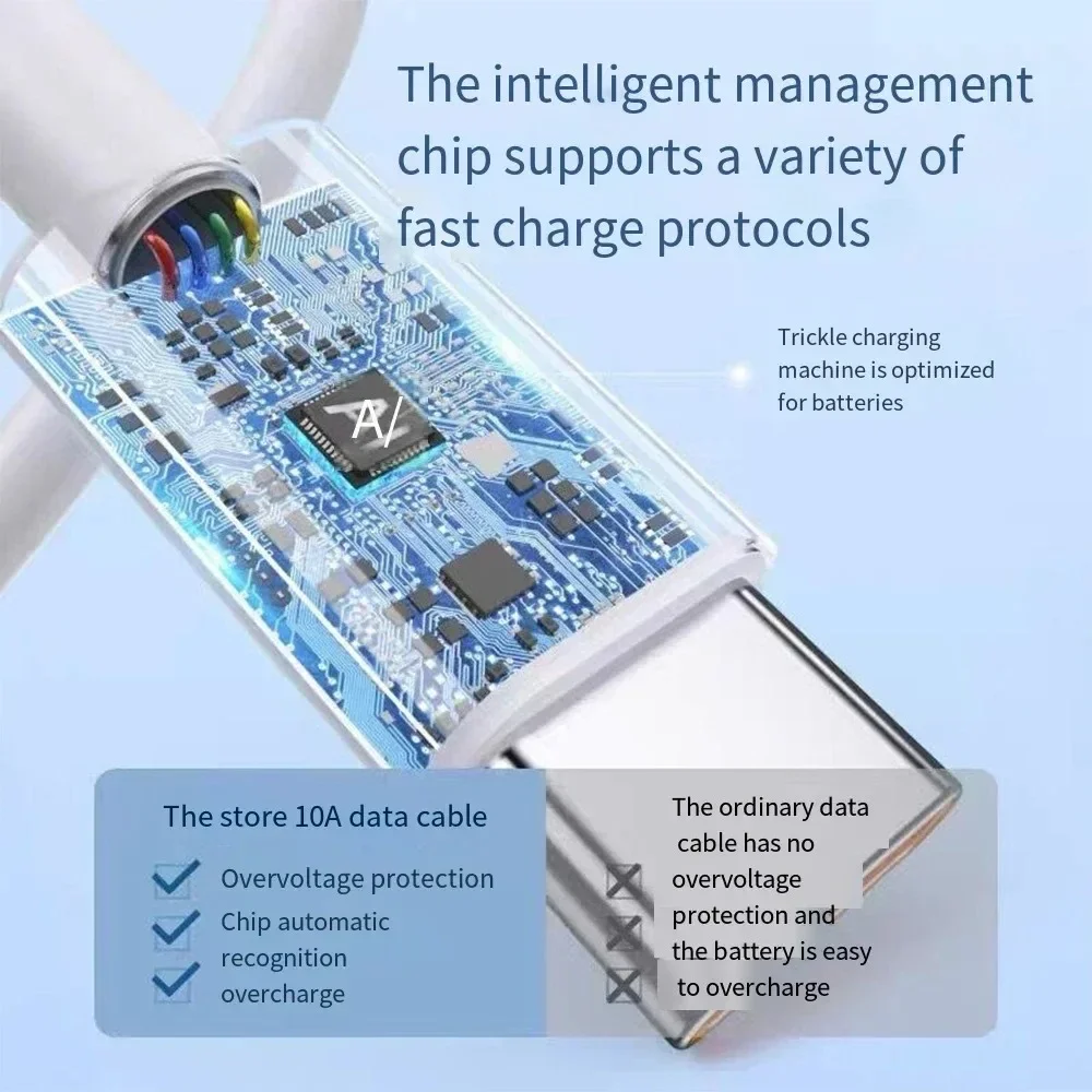 120W 10A C To C Type-C Cable Fast Charging Charger Wire Cord For iPhone 15 iPad Samsung Xiaomi USB C Fast Charging Phone Cable image 5