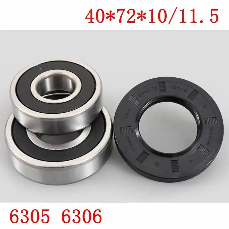 

For Haier drum washing machine Water seal（40*72*10/11.5）+bearings 2 PCs（6305 6306）Oil seal Sealing ring parts