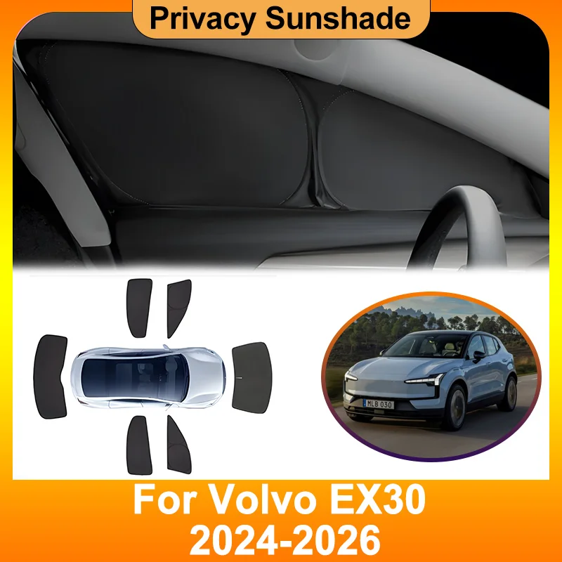 

Автомобильный полный солнцезащитный козырек для Volvo EX30 2024 2025 2026, теплоизоляция, блокирующий УФ-защитный козырек, наклейки на лобовое стекло, автомобильные аксессуары