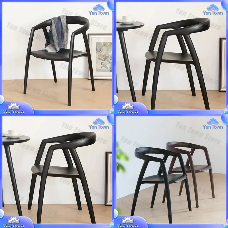 for Home Modern Simple Leisure Back Chair for Restaurant Cafe Bar Solid Wood Chair for Nordic Italian Minimalist Armrest