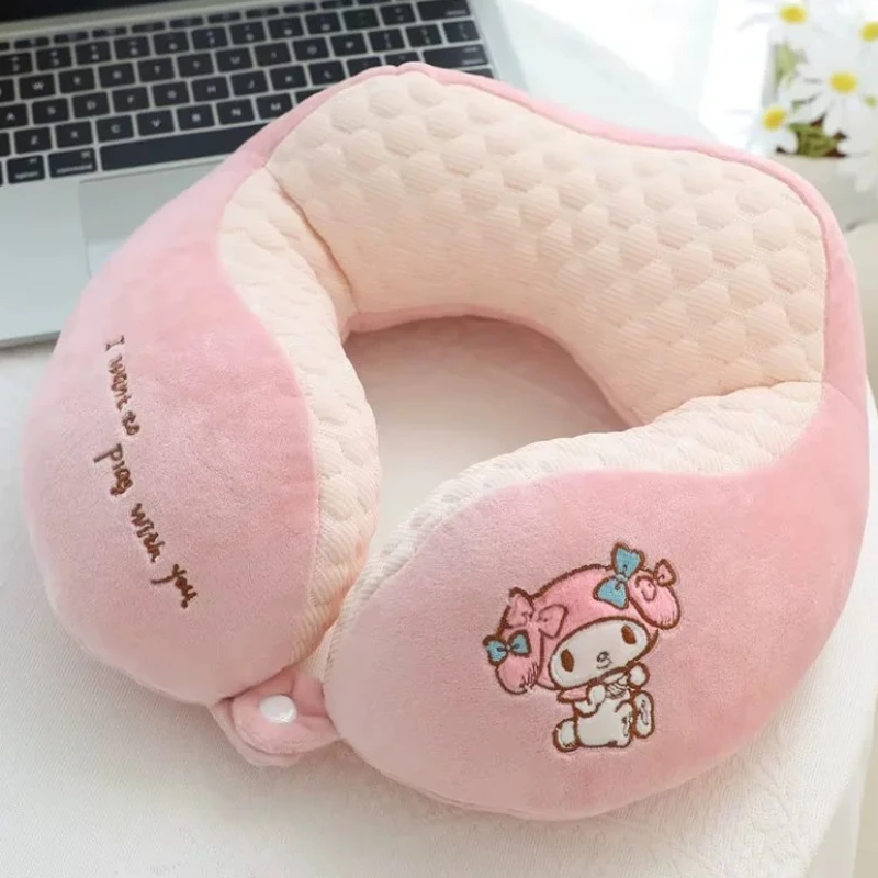 Cartoon Sanrio Kuromi U-shaped Neck Pillow Protecting Cervical Pillow Neck Office Travel Portable Pillow for Kid & Adult