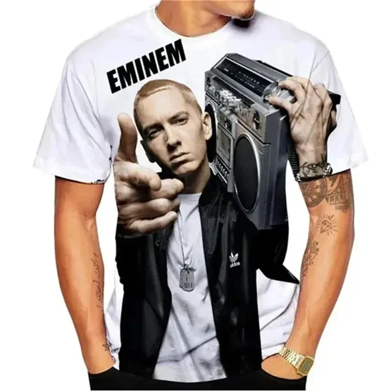 Best Rapper Eminem T-shirt 3D Printed Men/Women Popular Short Sleeve T Shirts Fashion Hip-hop Trend Streetwear Oversized Top Tee