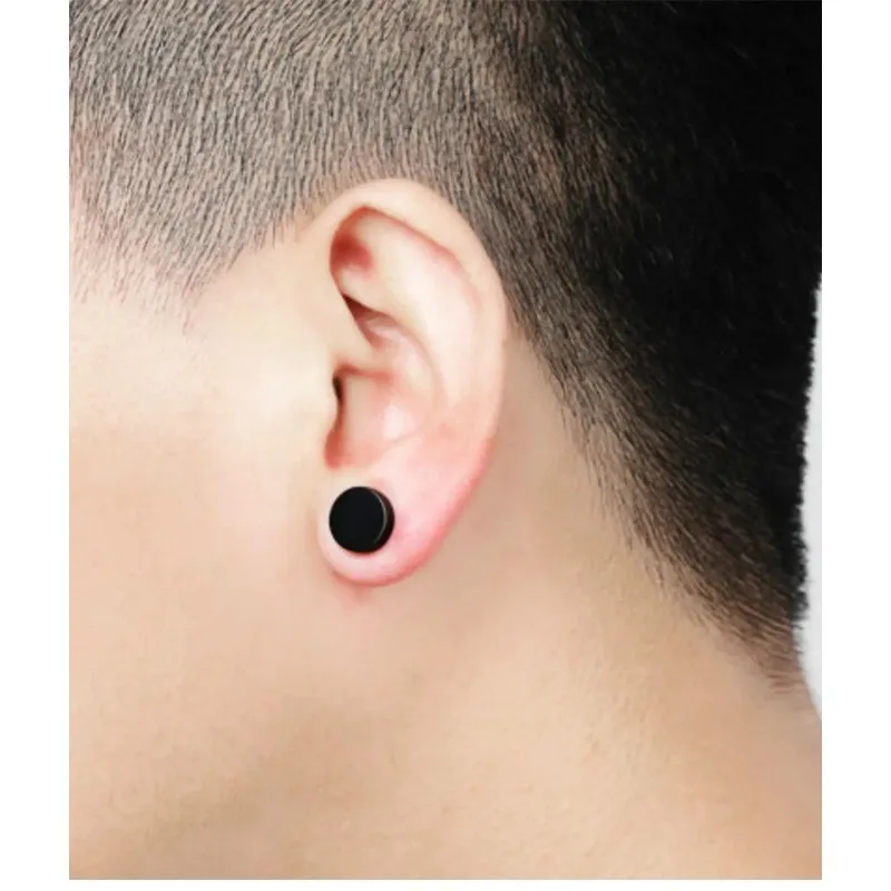 1Pair Stainless Steel Round Circle Stud Earrings For Men Women Not Fade Ear Rings Jewelry image 6