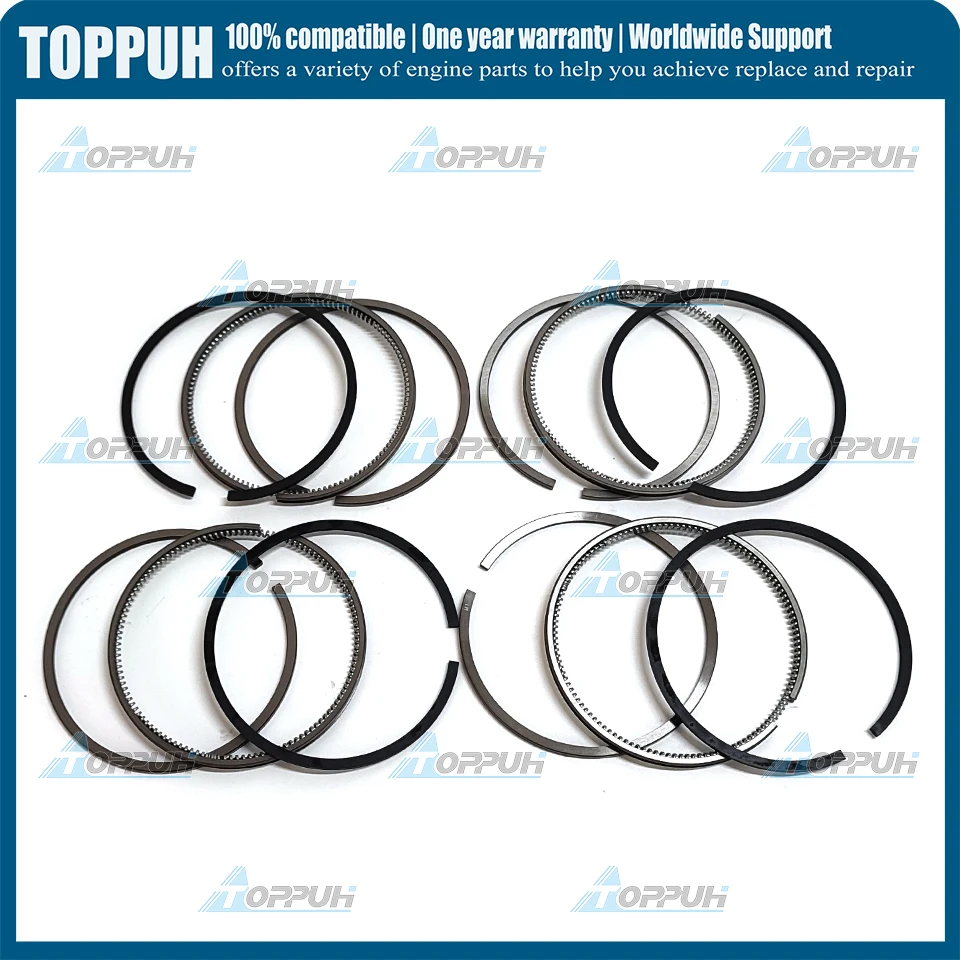 New 4pcs S4Q2 Piston Ring Set Kit For Mitsubish S4Q S4Q2 Engine STD Size