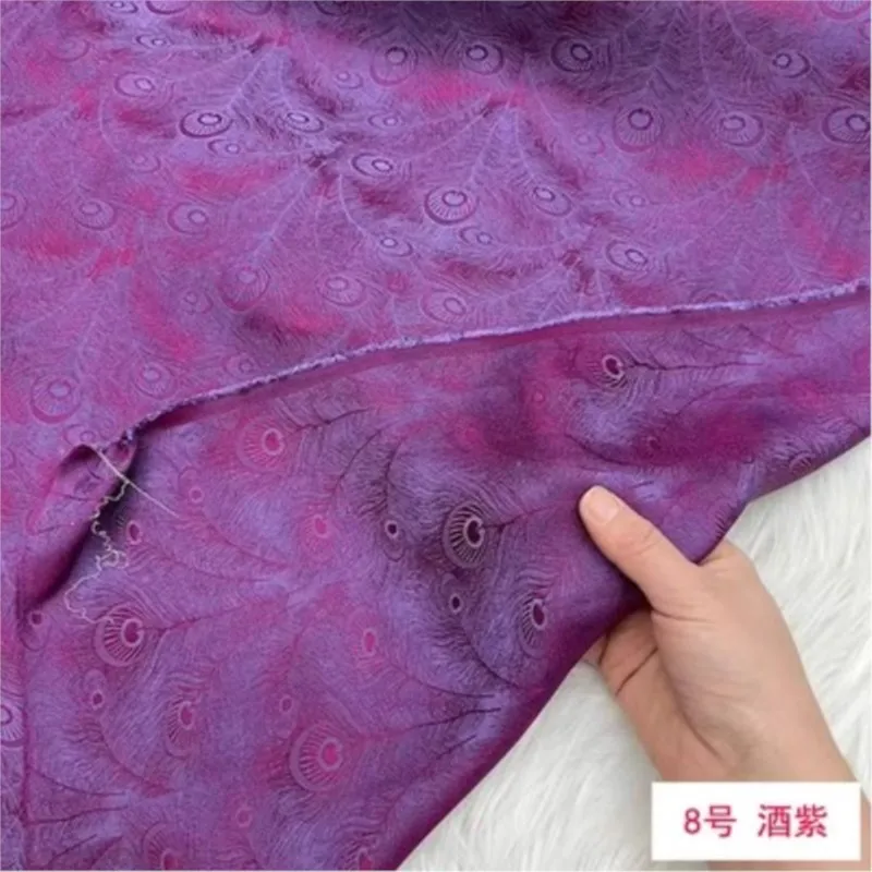 

22momme heavy jacquard silk crepe fabric cheongsam dress Hanfu