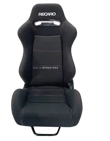 A pair of black racing seats