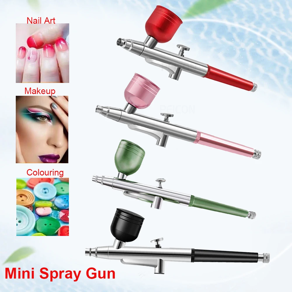 Przenośny aerograf jednoogniskowy do malowania paznokci i ciast, mini pistolet aerografowy z dyszami 0,3 mm, aerograf do makijażu, sztuki, modelowania paznokci.