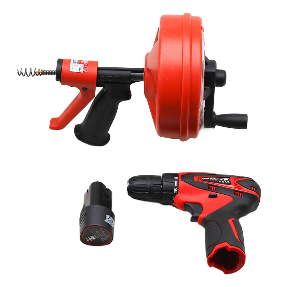 High-efficiency electric manual toilet dredge machine rechargeable drill pipe cleaner sewer cleaner Tools