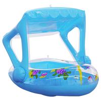Baby Pool Float With Canopy Kids Floating Rings Inflatable Swim Trainer With Canopy For Toddler Kids Puddles Water Play Summer