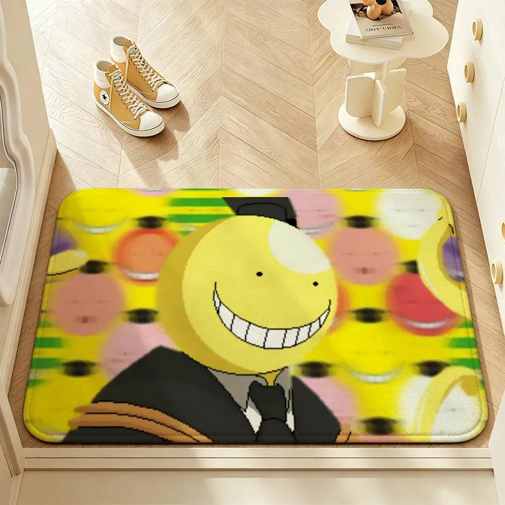 Cute Koro-sensei A-Assassination c-Classroom Short Plush Rug Carpet mat Machine Washable Anti‑Slip Floor Mat Home Decor