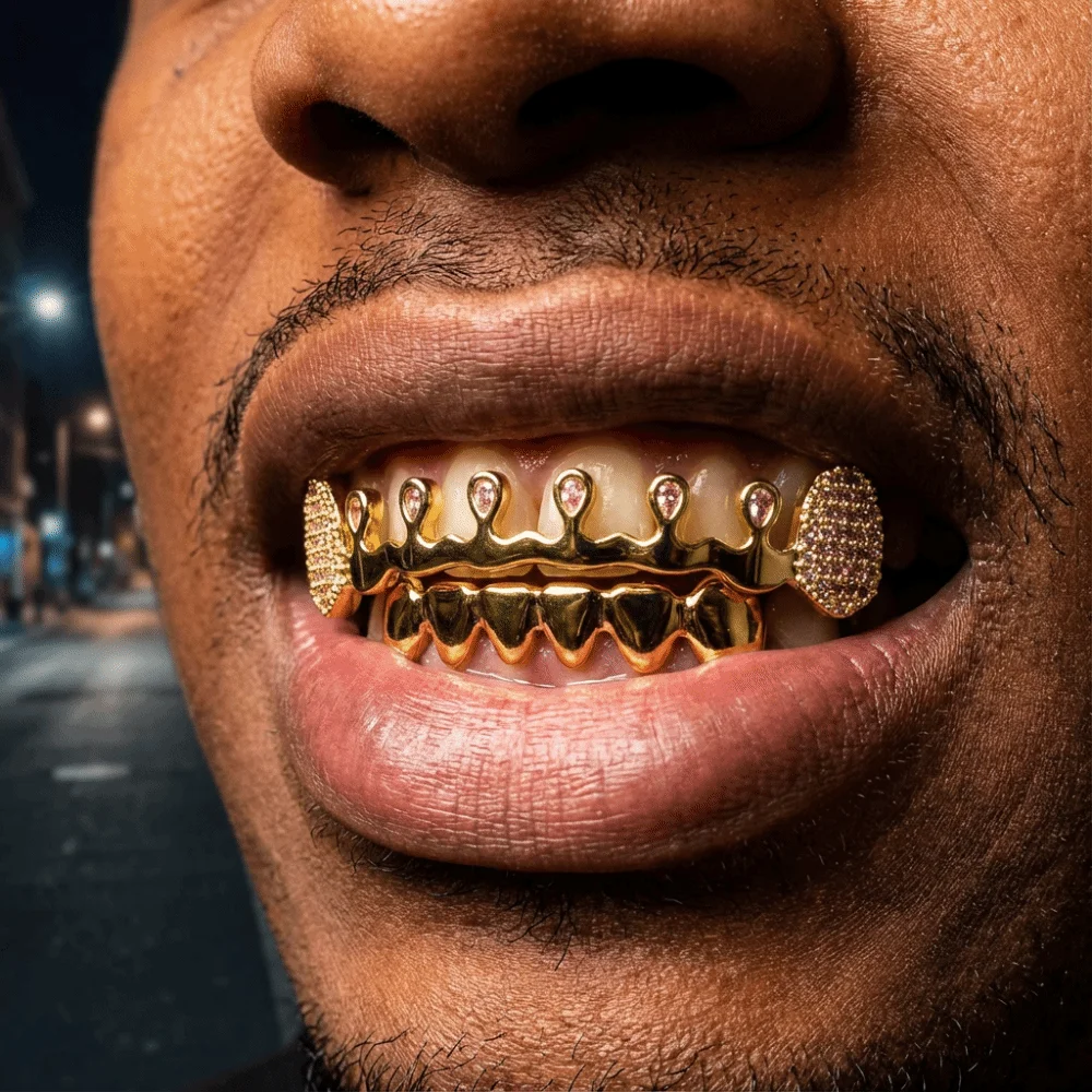 Gift Removable Hiphop Teeth Grillz Bling Punk Rhinestone Tooth Caps Unisex Funny Men Women Jewelry Dental Crown