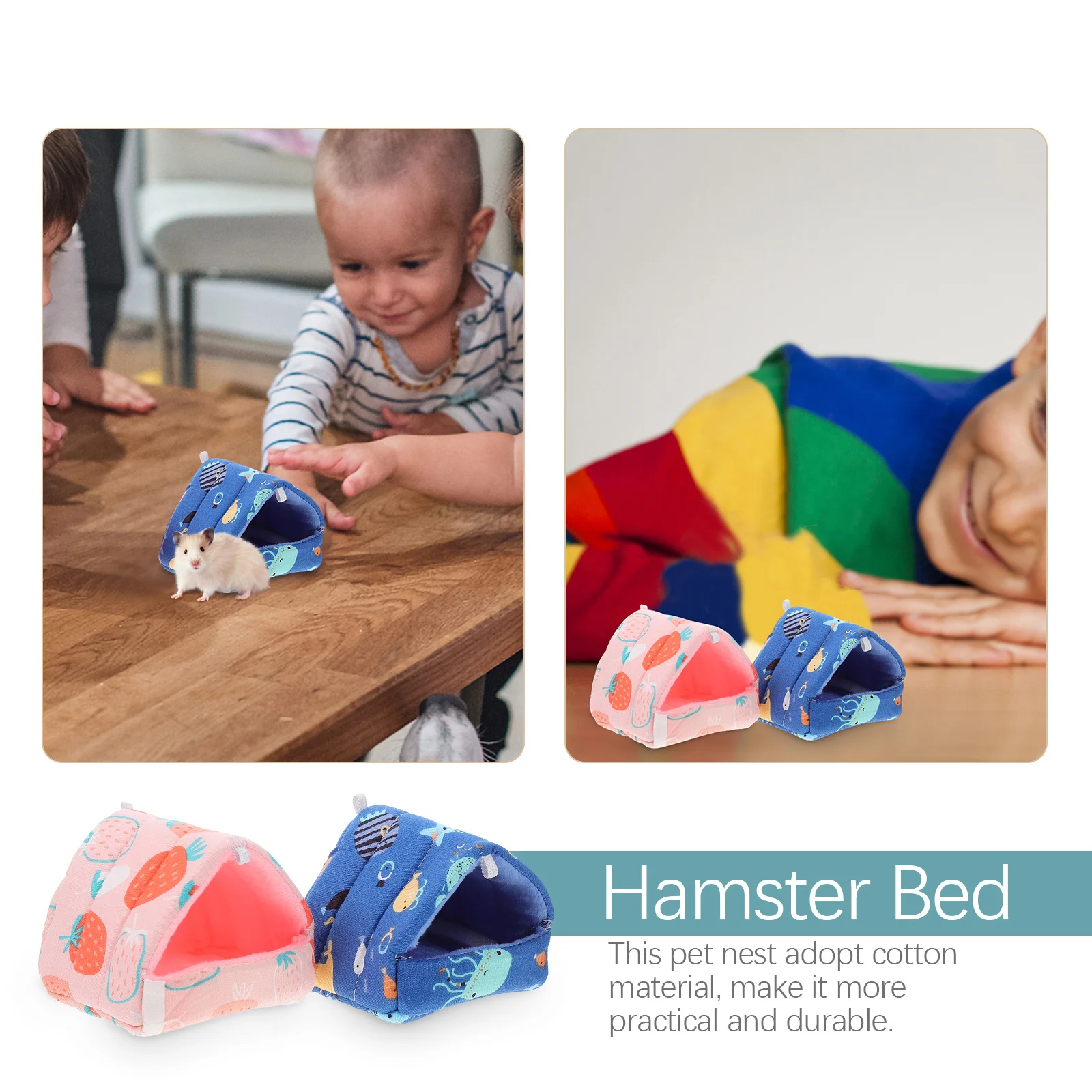 

2Pcs Cotton Hamster Nest with Natural Design Pet Rest Nest for Chinchilla Squirrel Hedgehog Portable Comfortable Pet Supply