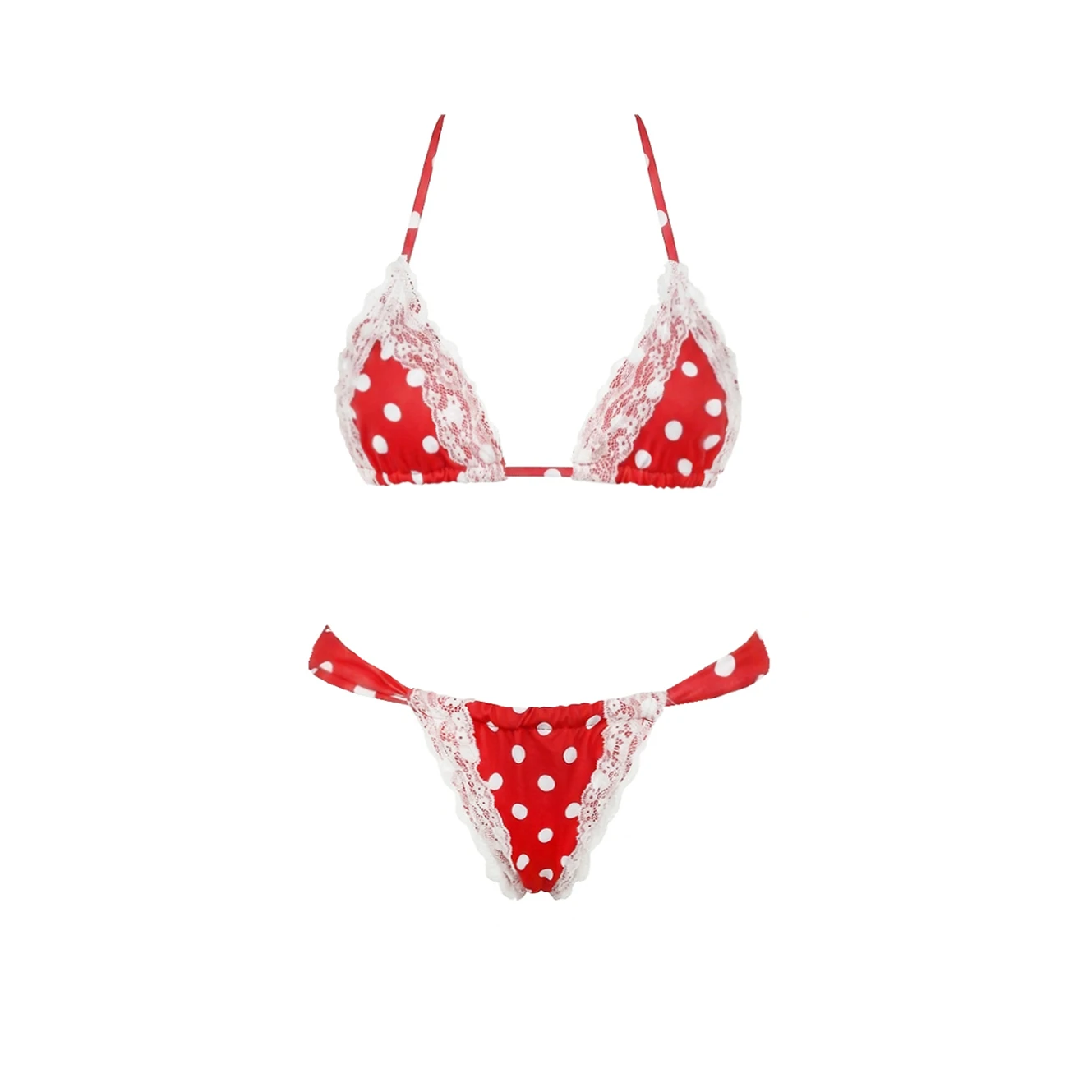 Dot and Lace 3Pcs Sexy Bikini Women Swimsuit Push Up Swimwear Brazilian Biquini Micro Bikinis Swim Suit Bathingsuit Beachwear