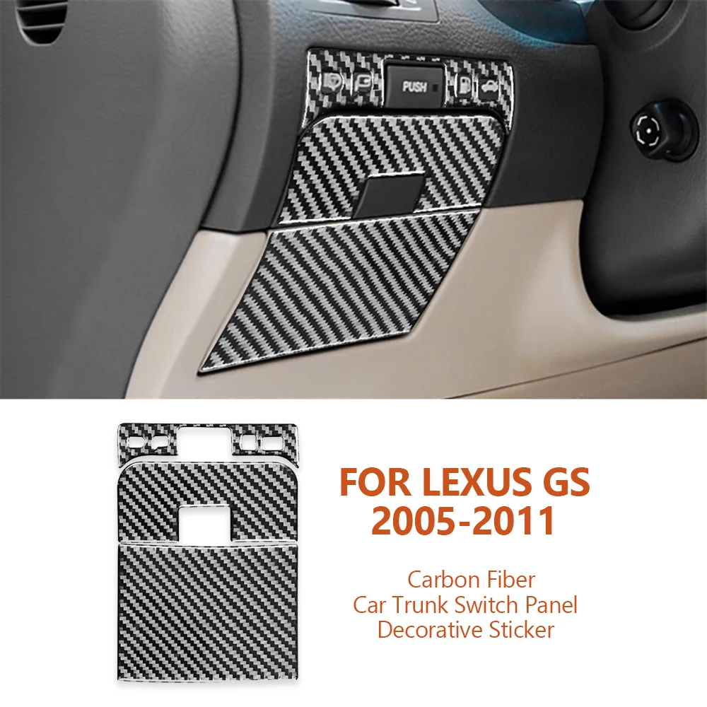 

For Lexus GS 2005-2011 Car-styling Carbon Fiber Car Trunk Switch Storage Box Panel Decorative Stickers Auto Interior Accessories