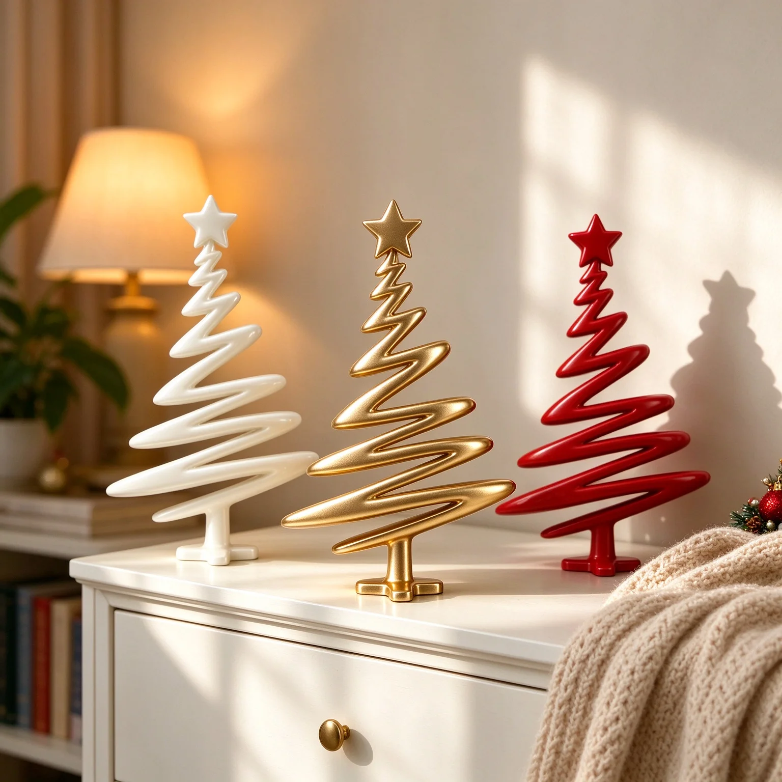 New 3D Printing Minimalist Christmas Tree Ornament Modern Christmas Day Atmosphere Decoration Desktop Decoration
