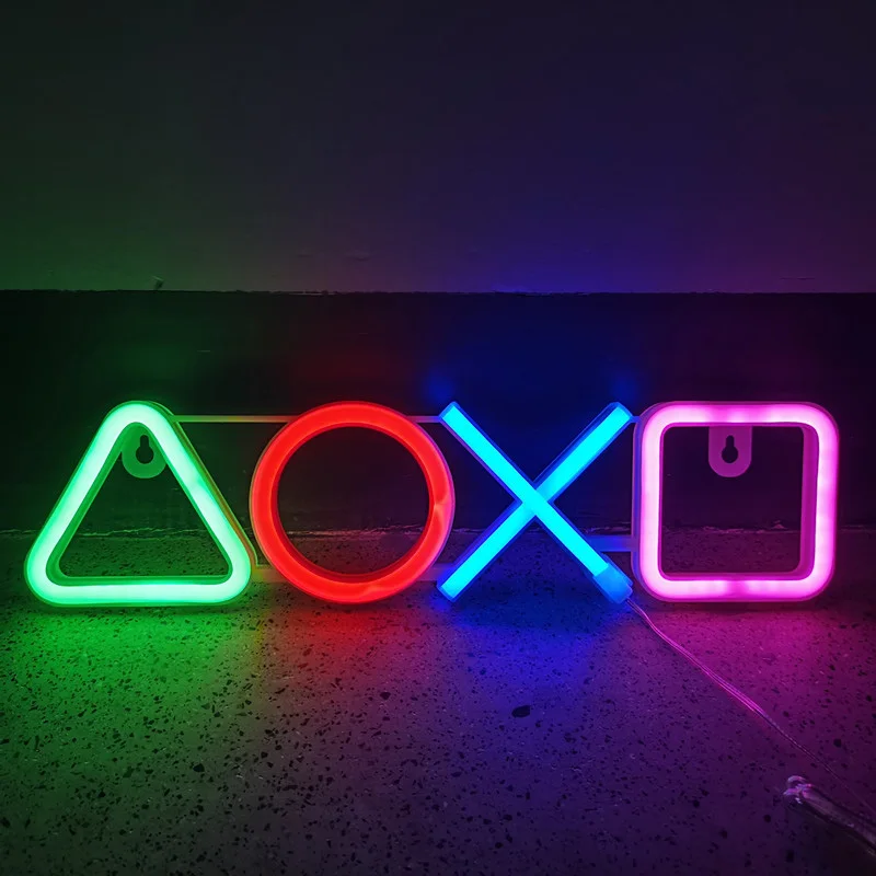 LED Game Symbols Neon Lamp Festival Atmosphere Decoration Neon Light Glowing For KTV Bar Party Bedroom Wall Decor Kid Adult Gift