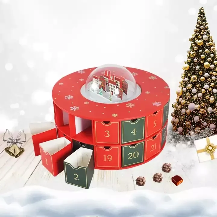 custom. Custom Christmas Calendar Advent Boxes Beauty Design Gift Packaging in Paperboard