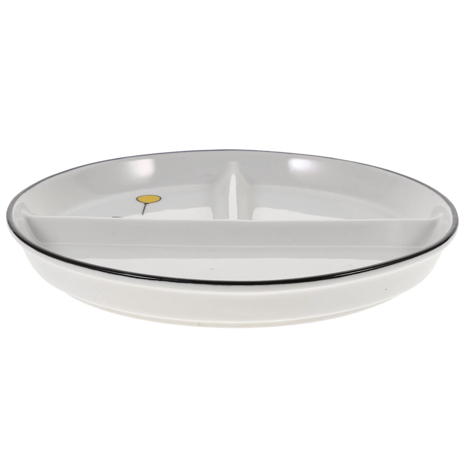

1Pcs Divided Ceramic Dining Plate Portion Control Dish Microwave Oven Safe Household Tableware Snack Serving Dish