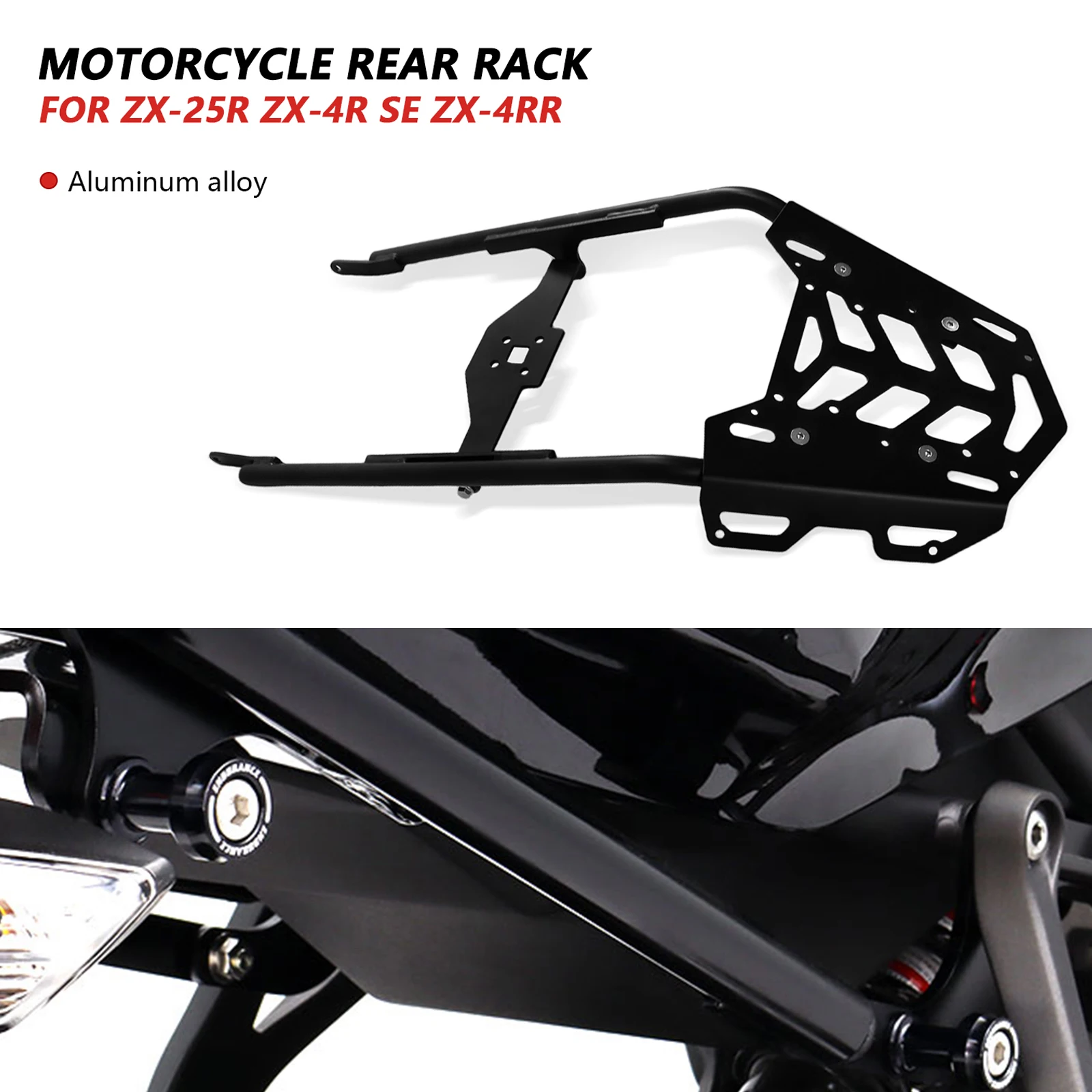 

For ZX-4R SE 2025 ZX4RR ZX-25R 2020-2025 Motorcycle Rear Carrier Luggage Rack Tailbox Fixer Holder Cargo Bracket
