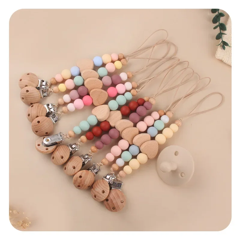 Baby Products Beech Pacifier Clip Creative Baby Cartoon Love Beech Biting and Grinding Pacifier Chain Anti Drop Chain Baby Toys