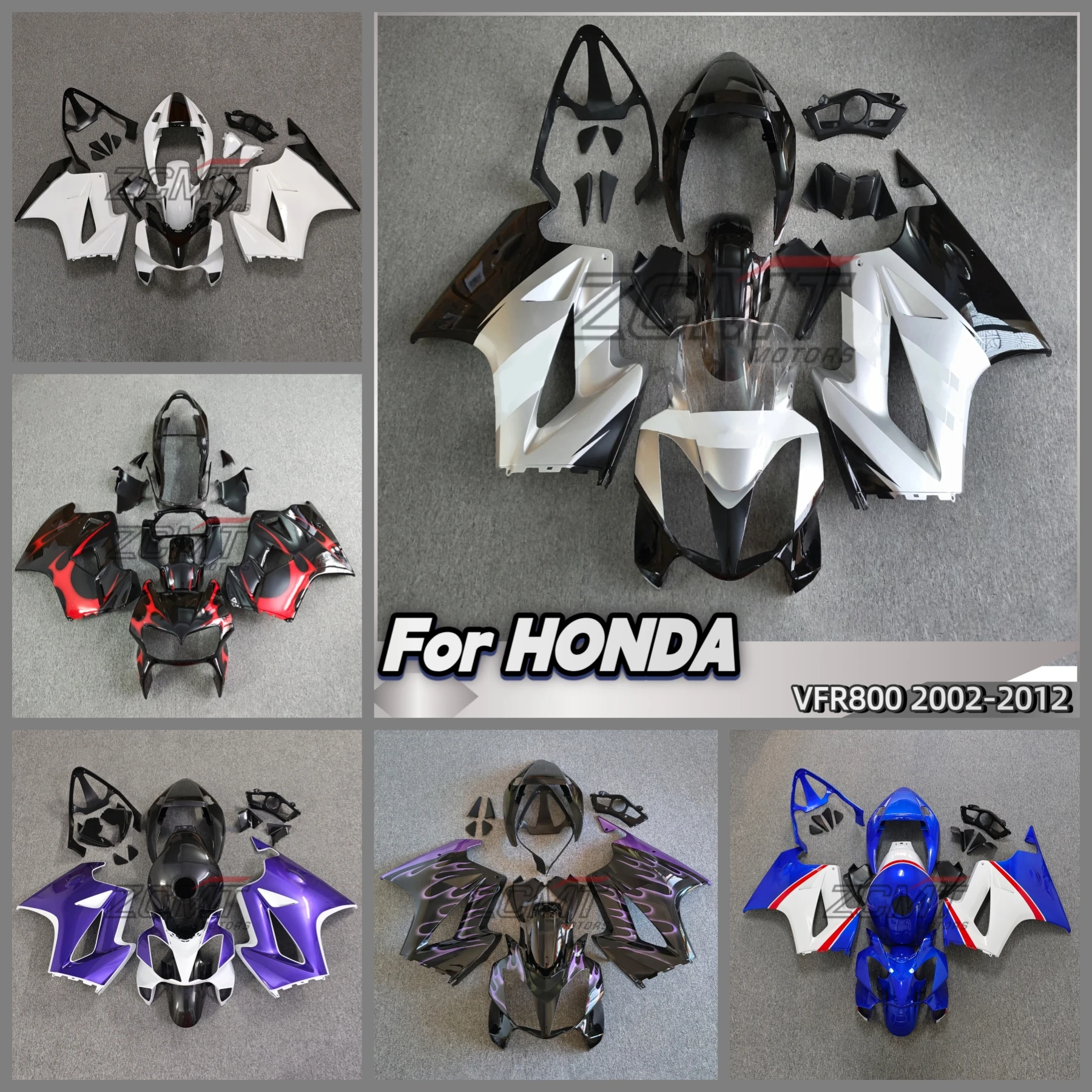 Motorcycle Fairings Kit for Honda VFR800 2002 2003 2004 2005 2006-2012 Moto Fairing FOR VFR 800 02-12 Glossy Red Bodywork Tank