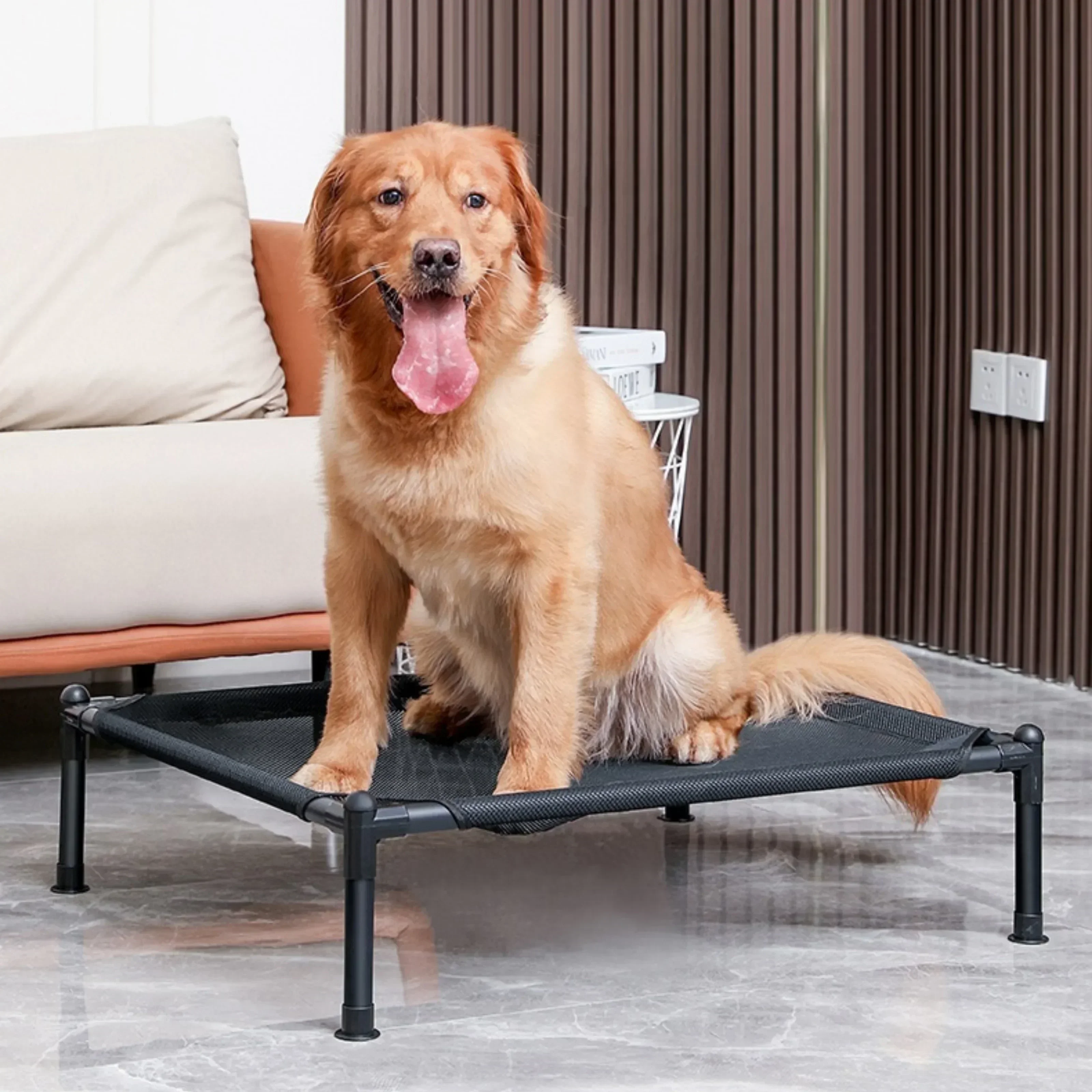 

Portable Foldable Pet Bed for Dogs & Cats - All-Season Washable Camping Kennel with Removable Cover
