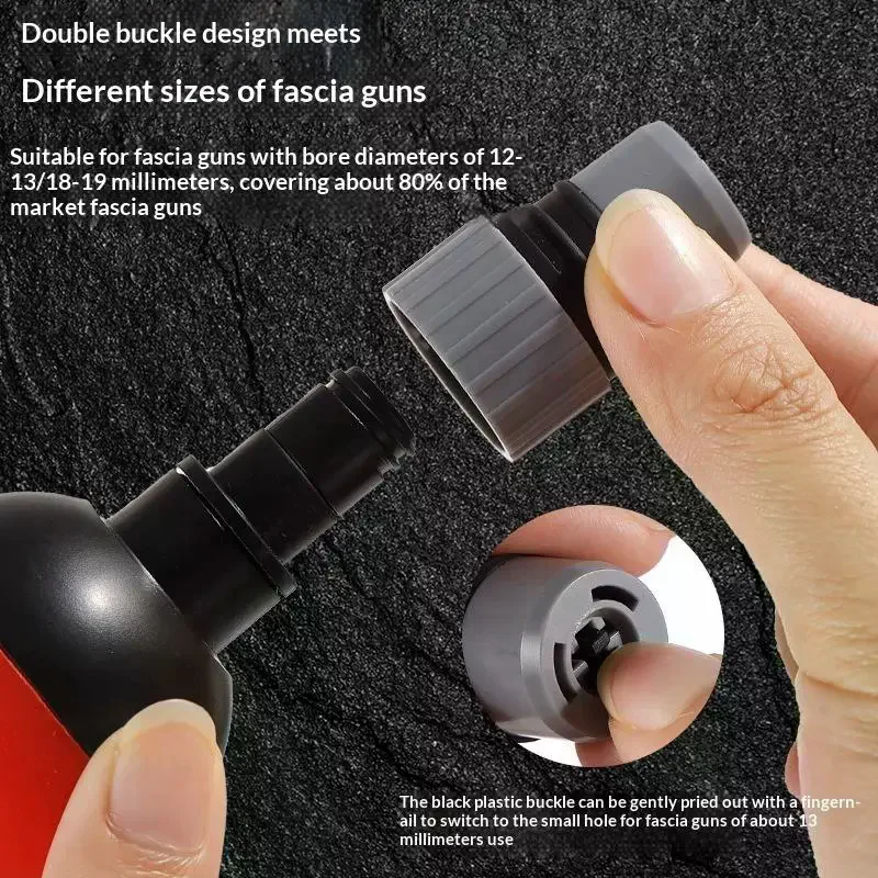 Tool Massage Head 12mm-13mm/18mm-19mm Caliber Massage Accessories Silicone Soft Head For Deep Tissue Muscle Relaxation Fascia