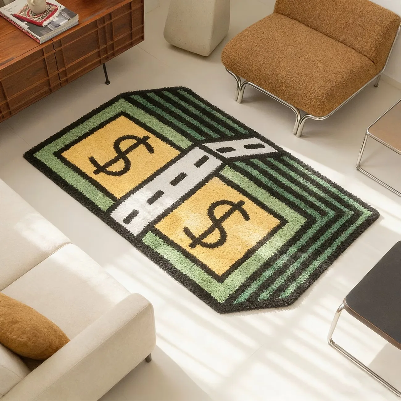VIKAMA Creative US Dollar Doormat Non-Slip Entryway Rug Bathroom Mat Home Decor​