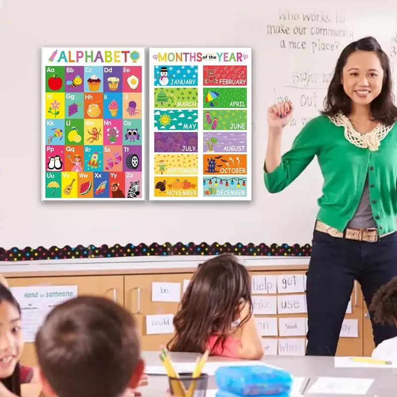 Educational Posters For Preschoolers Alphabet Chart 11x17 Inch Learning Must Haves Teaching Tools Classroom Decorations Wall