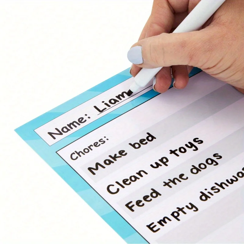 1pcs Household Chore Schedule Self Adhesive Erasable Reusable Pvc Household Schedule Cartoon Colorful Children Schedule