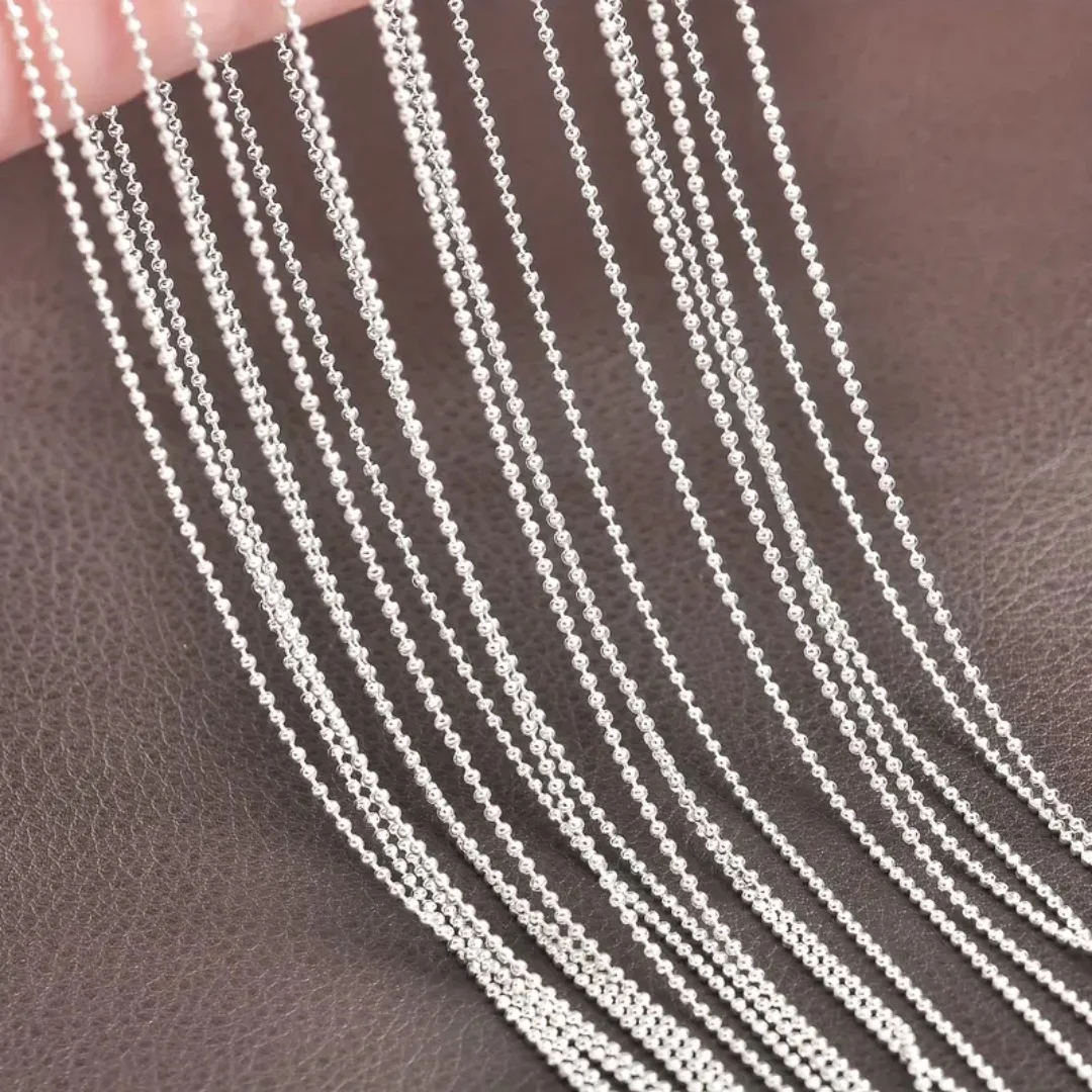 60PCS Fashion Jewelry 60CM Silver BALLS Chain Women's Necklace Lobster Clasp Wedding Party Gift