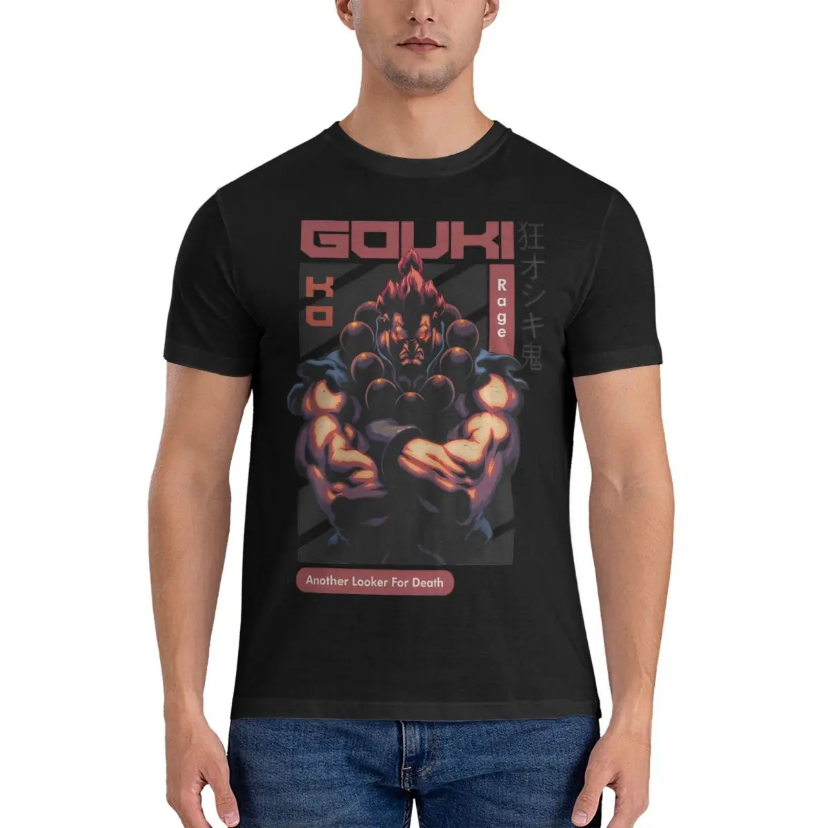 Akuma T Shirt Men Pure Cotton Novelty T-Shirt Round Neck Street Fighter Tee Shirt Short Sleeve Tops 6XL