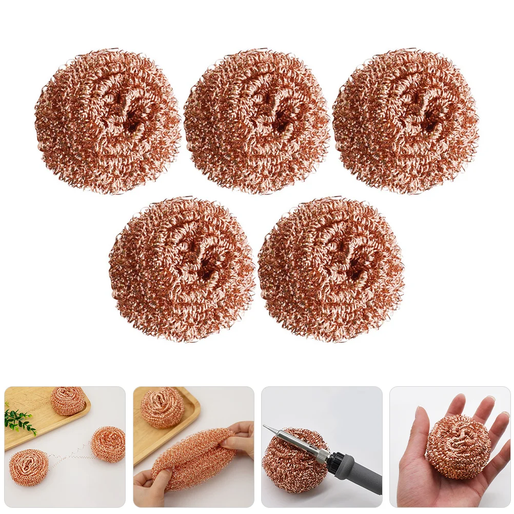 5 Pcs Removable Pot Solder Sponge Dishwasher Tip Cleaning Wire Baby Seasoned Wok