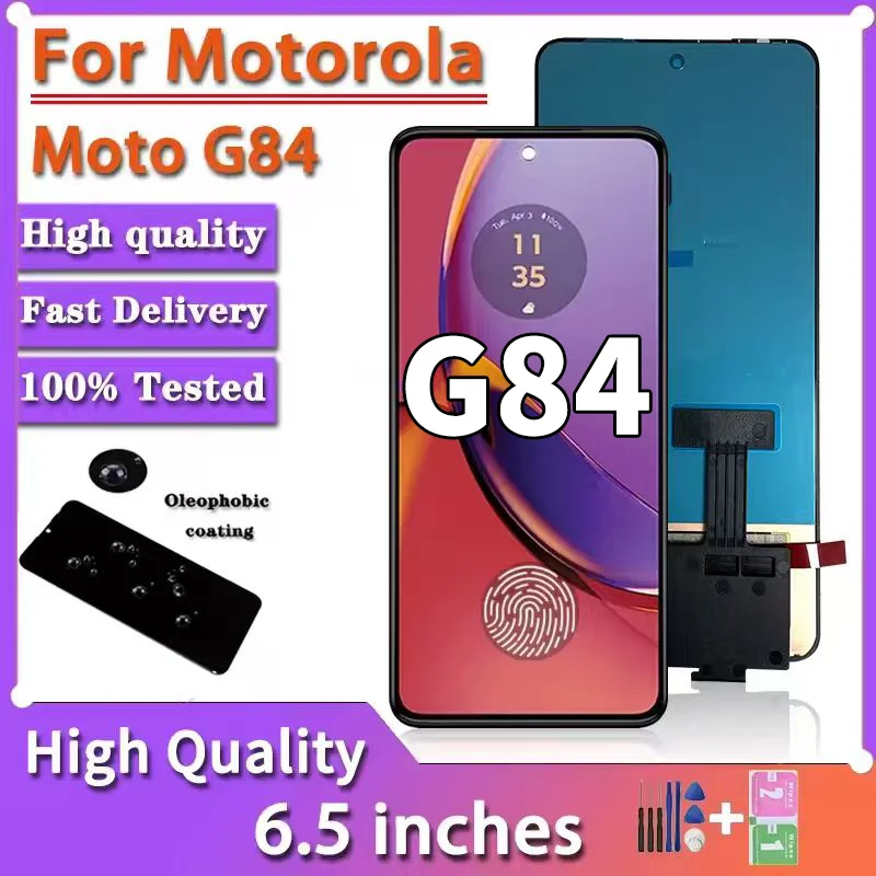 65インチamoled-モトローラ-moto-g84-lcdディスプレイ-タッチパネルスクリーンデジタイザーアセンブリ交換用-motog84-lcd-指紋認証付き
