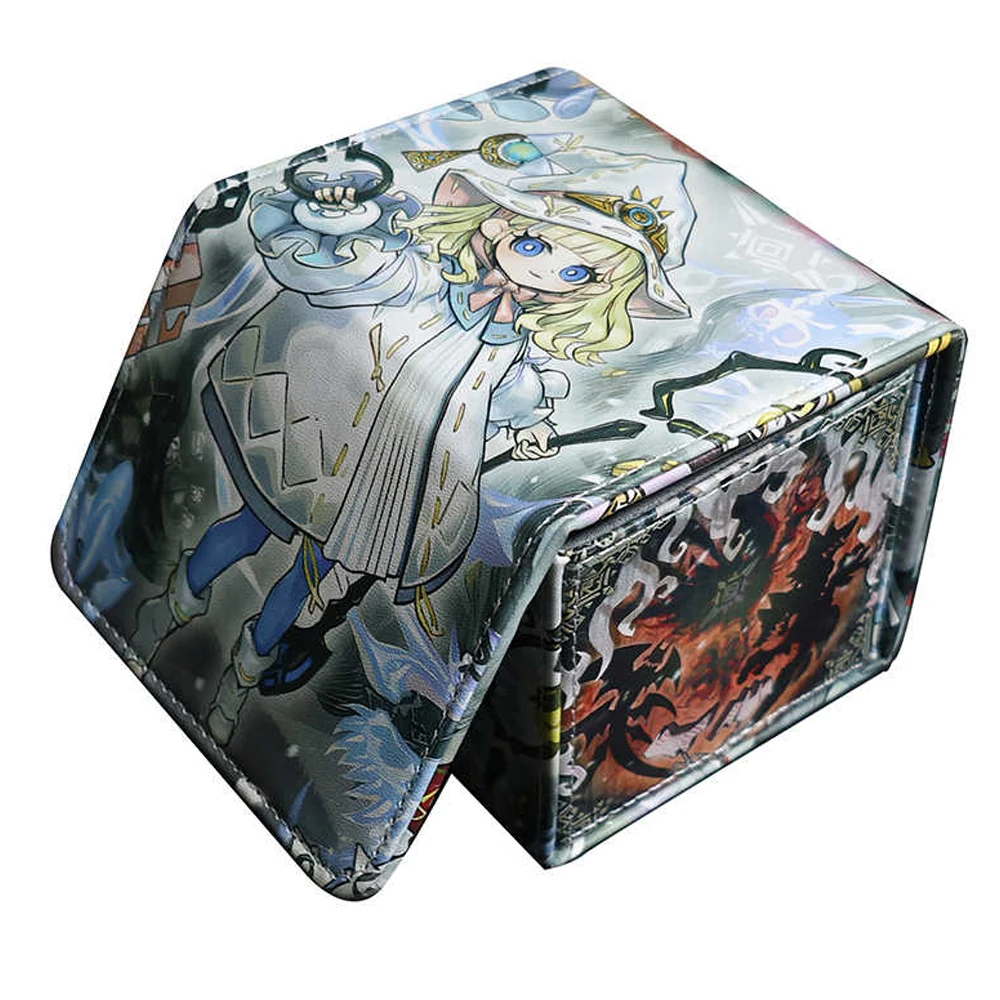 Diy Self Made Yu-Gi-Oh! Elzette of The White Forest WS PTCG OPCG YGO Card Storage Box Large Capacity Leather Card Box Gift Toy