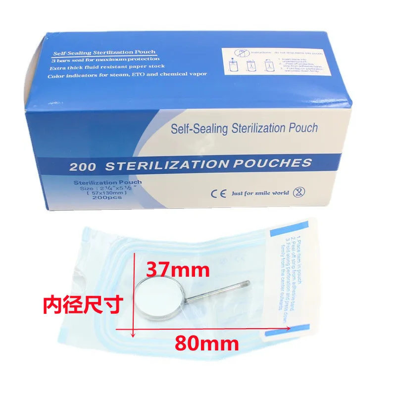 200pcs/Pack Dentista Self Sealing Sterilization Pouch Dentistry Medical Grade Paper+CPP/PET Film Odontologia Tattoo Accessories