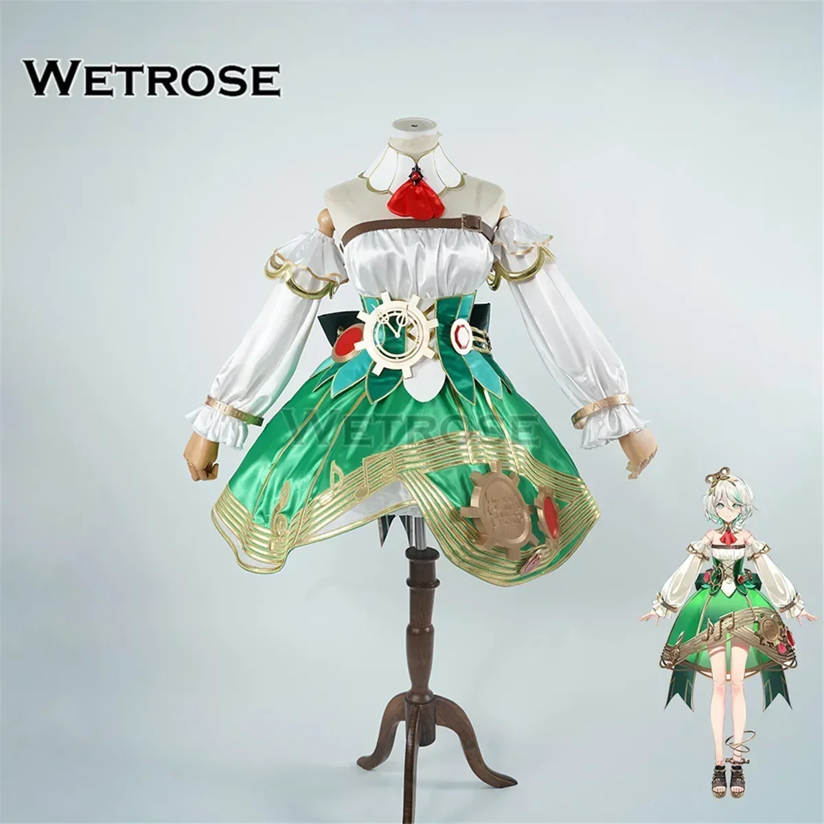 【Wetrose】In Stock Cecilia Immergreen Cosplay Costume Otomos Cece CC CiCi Hololive Justice Holo EN Vtuber Set Wig Halloween