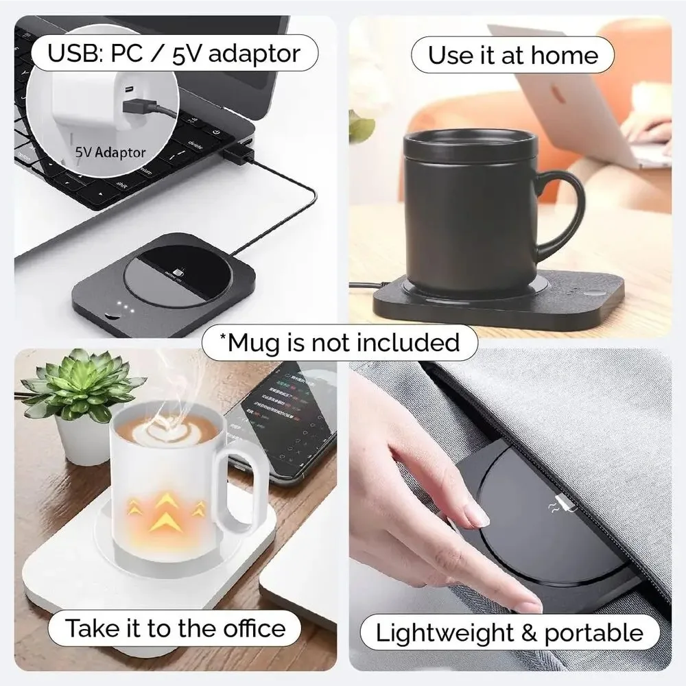 1/2pc The New Smart Thermostatic Coaster 55 Degrees Heated Milk Coffee Warm Cup Event Creative Gift Thermos Coaster