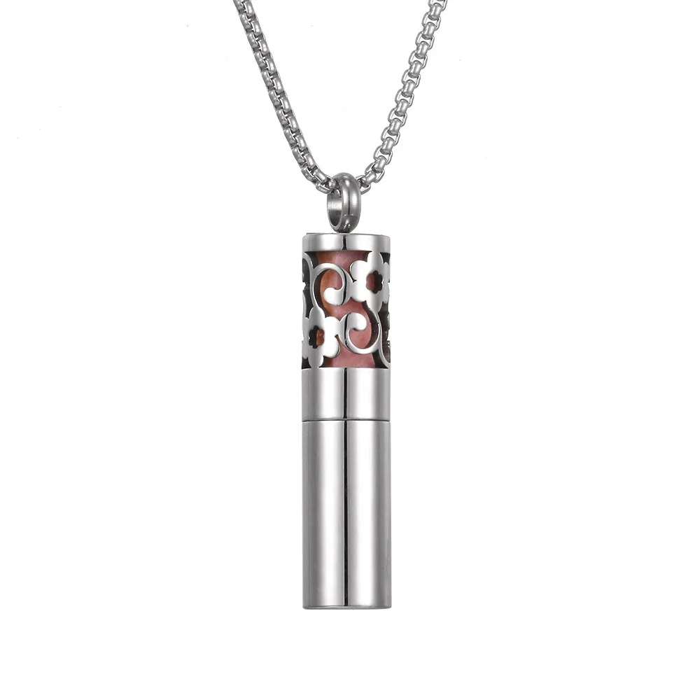 

Stainless Steel Perfume Oils Necklace Aroma Jewelry Silver Color Aromatherapy Diffuser Necklace Essential Oil Diffuser Necklace