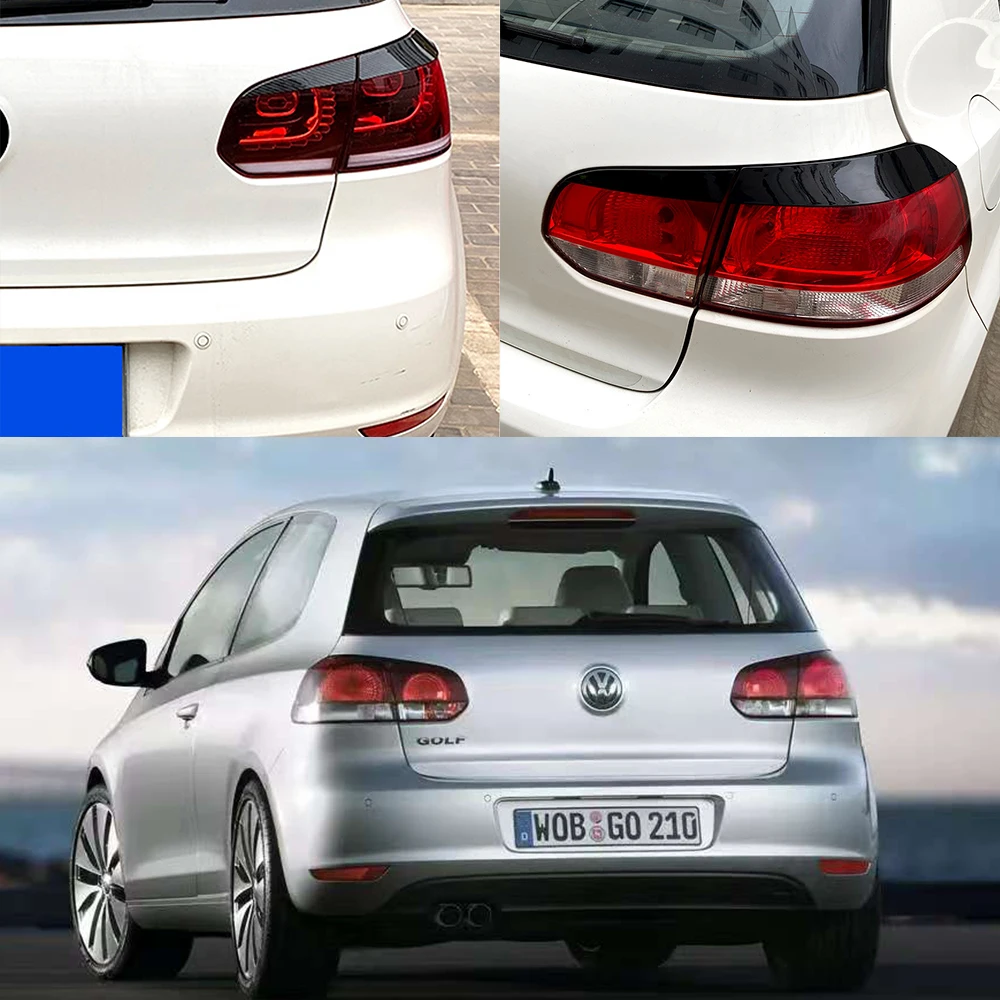 

Виниловая наклейка на фару для VW Golf MK6 GTI R, глянцевые черные наклейки «сделай сам», внешние аксессуары для авто гольфа 2009-2012 гольфа 6