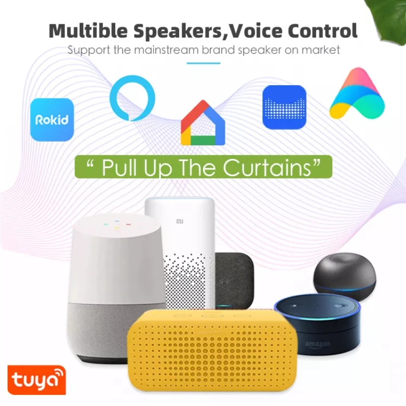 Электрический двигатель для штор Tuya Home Hotel с поддержкой Alexa Google Voice и умным управлением